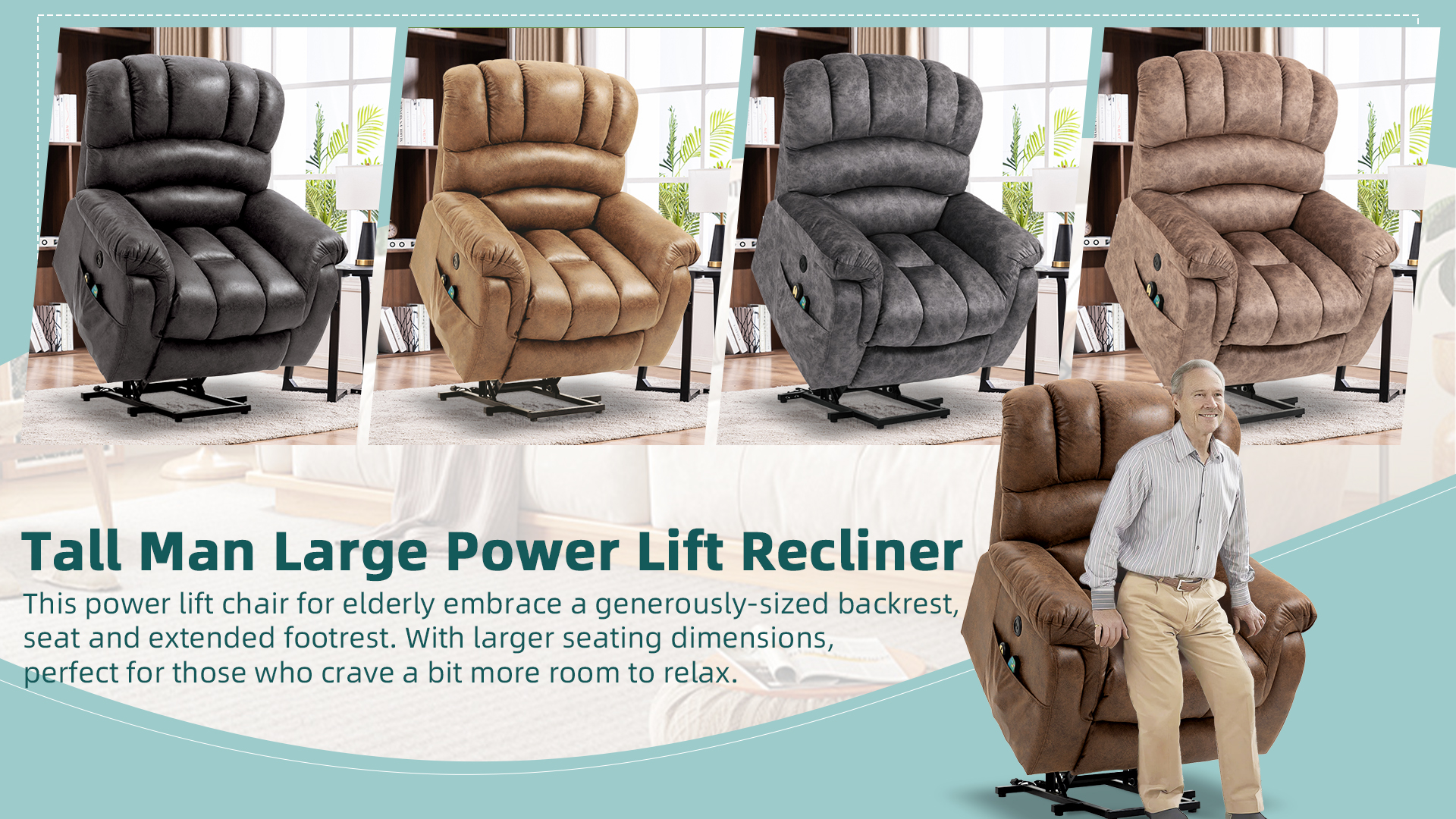 Amazon.com: MEETWARM Large Power Lift Electric Recliner Chair with